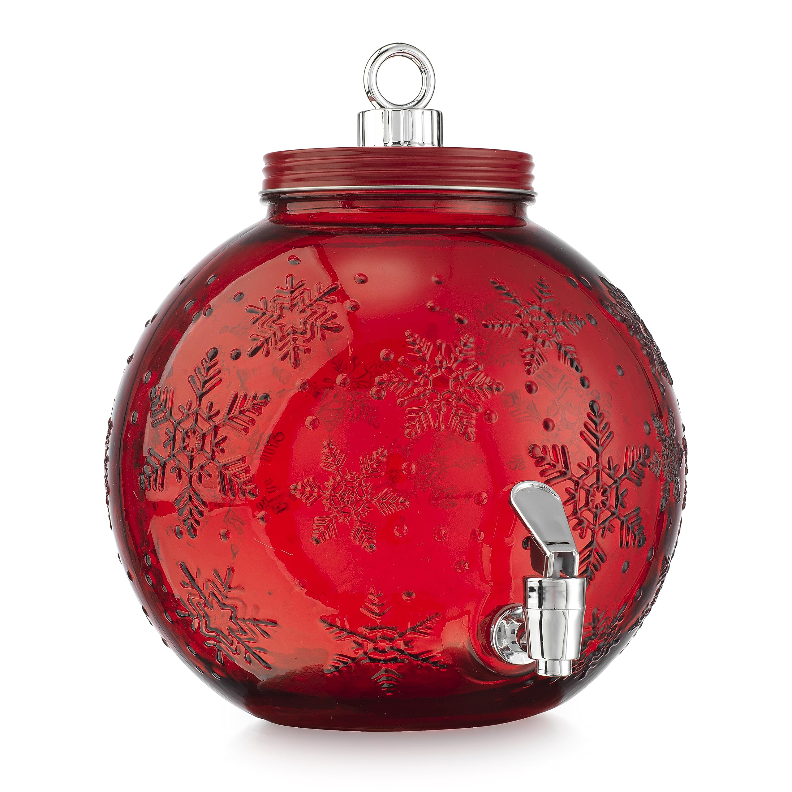 Home To Table 1.5 Gallons Ice Cold Red Glass Christmas Ornament